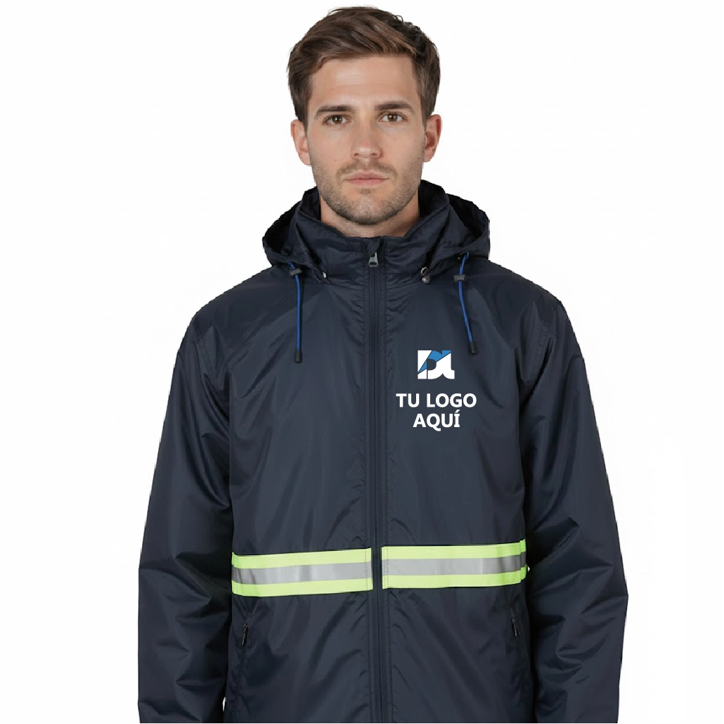 Campera de Nylon con Polar con Reflectivo